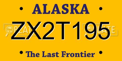 ZX2T195 Alaska License Plate