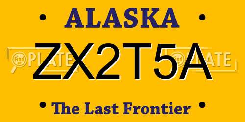 ZX2T5A Alaska License Plate