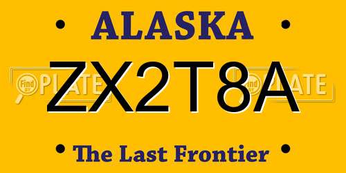ZX2T8A Alaska License Plate
