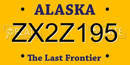 ZX2Z195 Alaska License Plate