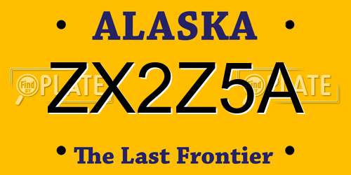 ZX2Z5A Alaska License Plate