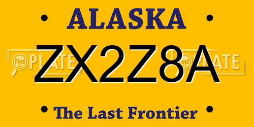ZX2Z8A Alaska License Plate