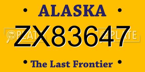 ZX83647 Alaska License Plate