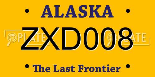 ZXD008 Alaska License Plate