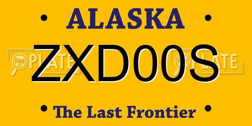 ZXD00S Alaska License Plate