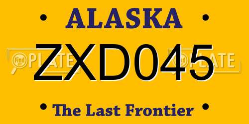 ZXD045 Alaska License Plate