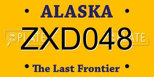 ZXD048 Alaska License Plate