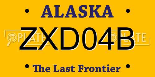 ZXD04B Alaska License Plate