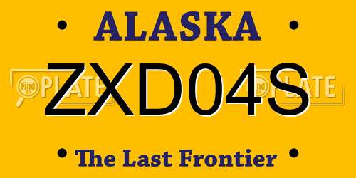 ZXD04S Alaska License Plate