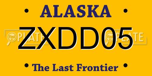 ZXDD05 Alaska License Plate