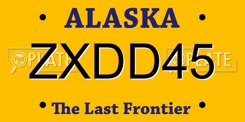 ZXDD45 Alaska License Plate