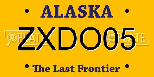 ZXDO05 Alaska License Plate