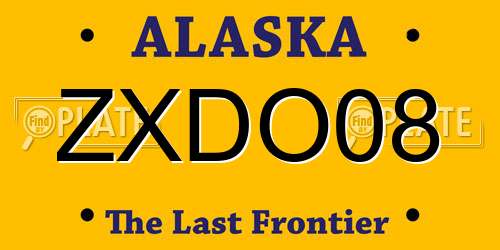 ZXDO08 Alaska License Plate