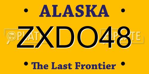 ZXDO48 Alaska License Plate