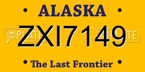 ZXI7149 Alaska License Plate