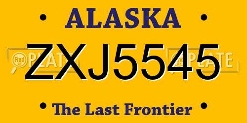 ZXJ5545 Alaska License Plate