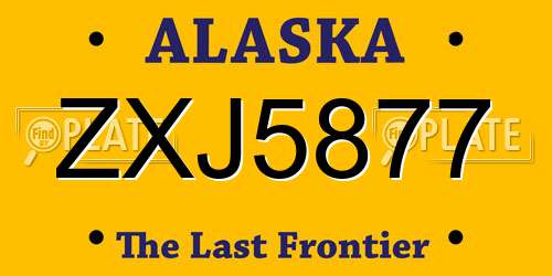 ZXJ5877 Alaska License Plate
