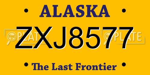 ZXJ8577 Alaska License Plate