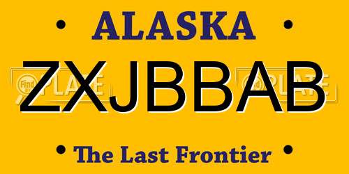 ZXJBBAB Alaska License Plate