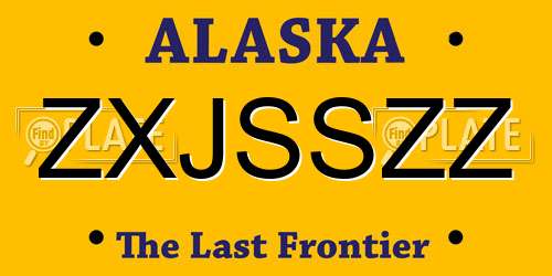 ZXJSSZZ Alaska License Plate