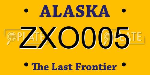 ZXO005 Alaska License Plate
