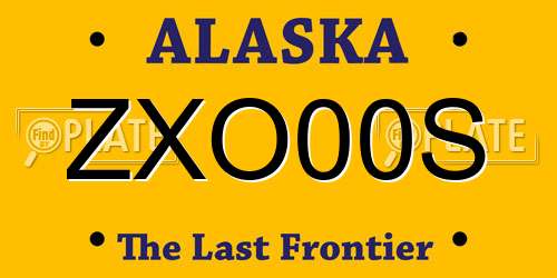ZXO00S Alaska License Plate