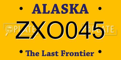 ZXO045 Alaska License Plate