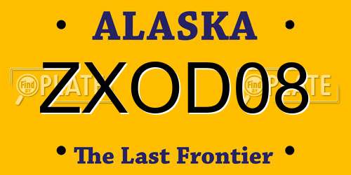 ZXOD08 Alaska License Plate