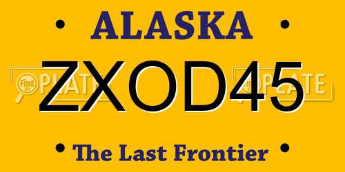 ZXOD45 Alaska License Plate