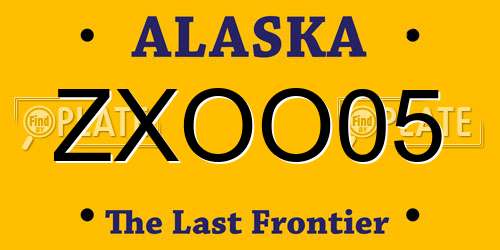 ZXOO05 Alaska License Plate