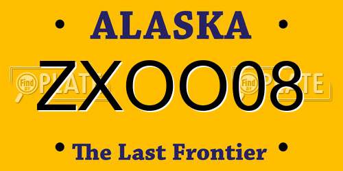 ZXOO08 Alaska License Plate