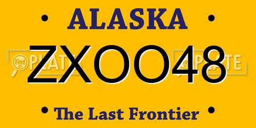 ZXOO48 Alaska License Plate
