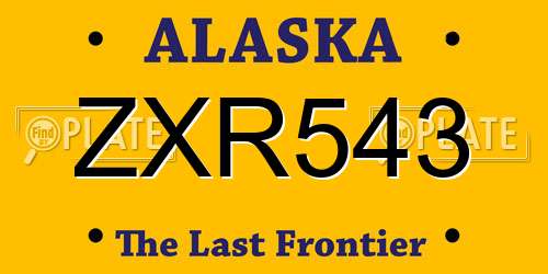 ZXR543 Alaska License Plate
