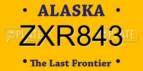 ZXR843 Alaska License Plate