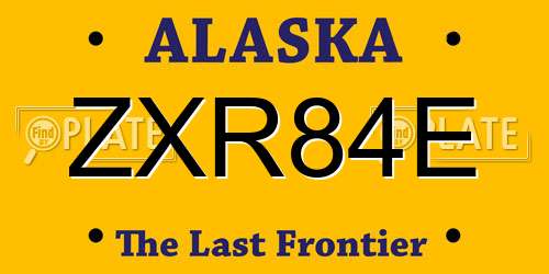 ZXR84E Alaska License Plate