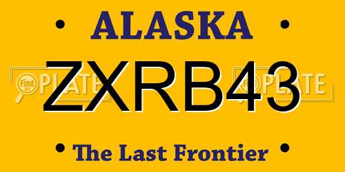 ZXRB43 Alaska License Plate