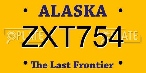 ZXT754 Alaska License Plate