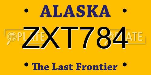 ZXT784 Alaska License Plate