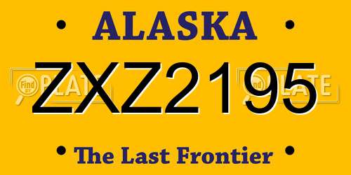 ZXZ2195 Alaska License Plate