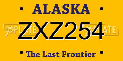 ZXZ254 Alaska License Plate