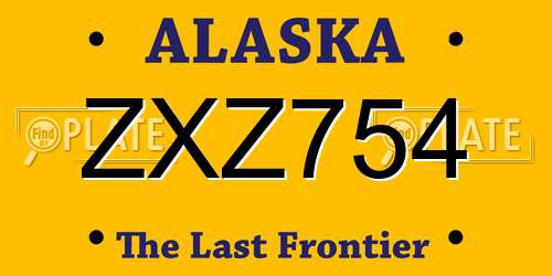 ZXZ754 Alaska License Plate