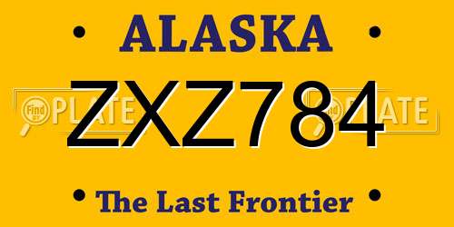 ZXZ784 Alaska License Plate