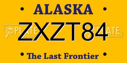 ZXZT84 Alaska License Plate