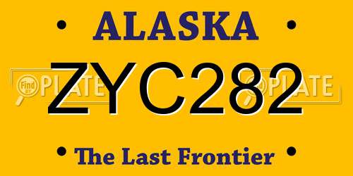 ZYC282 Alaska License Plate