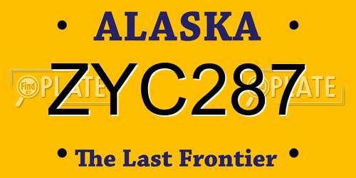 ZYC287 Alaska License Plate