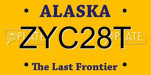 ZYC28T Alaska License Plate