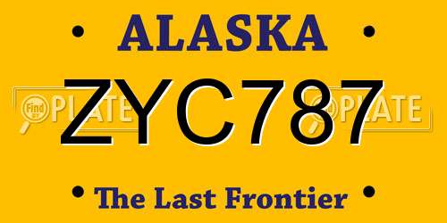 ZYC787 Alaska License Plate