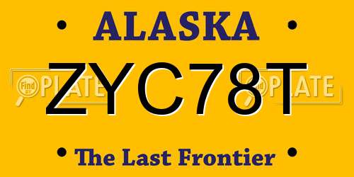 ZYC78T Alaska License Plate