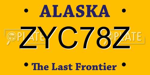 ZYC78Z Alaska License Plate