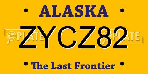 ZYCZ82 Alaska License Plate